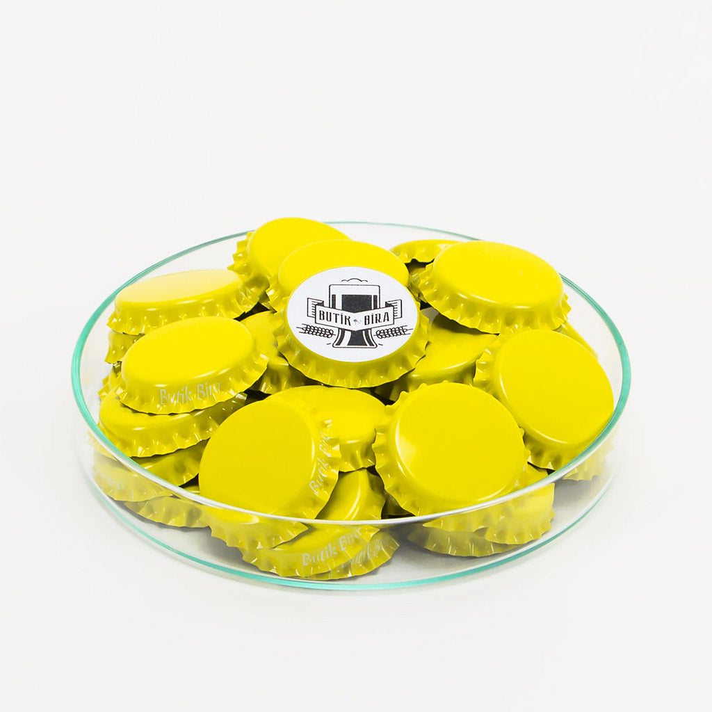 Sarı Renk Bira Şişesi Kapağı - Butikmatik